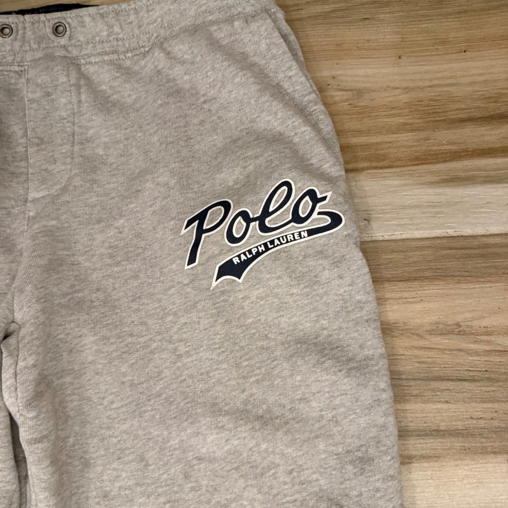 Polo Ralph Lauren Boys XL 18-20 Heather Gray Script Logo Jogger Sweatpants - Picture 4 of 6
